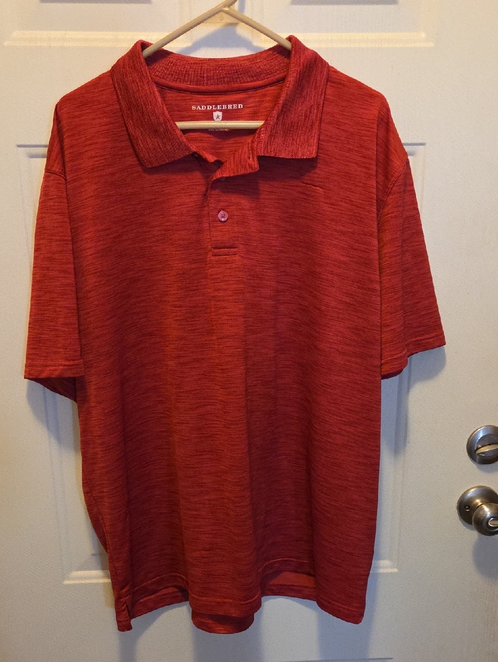 Saddlebred Heathered Red Short-Sleeve Polo